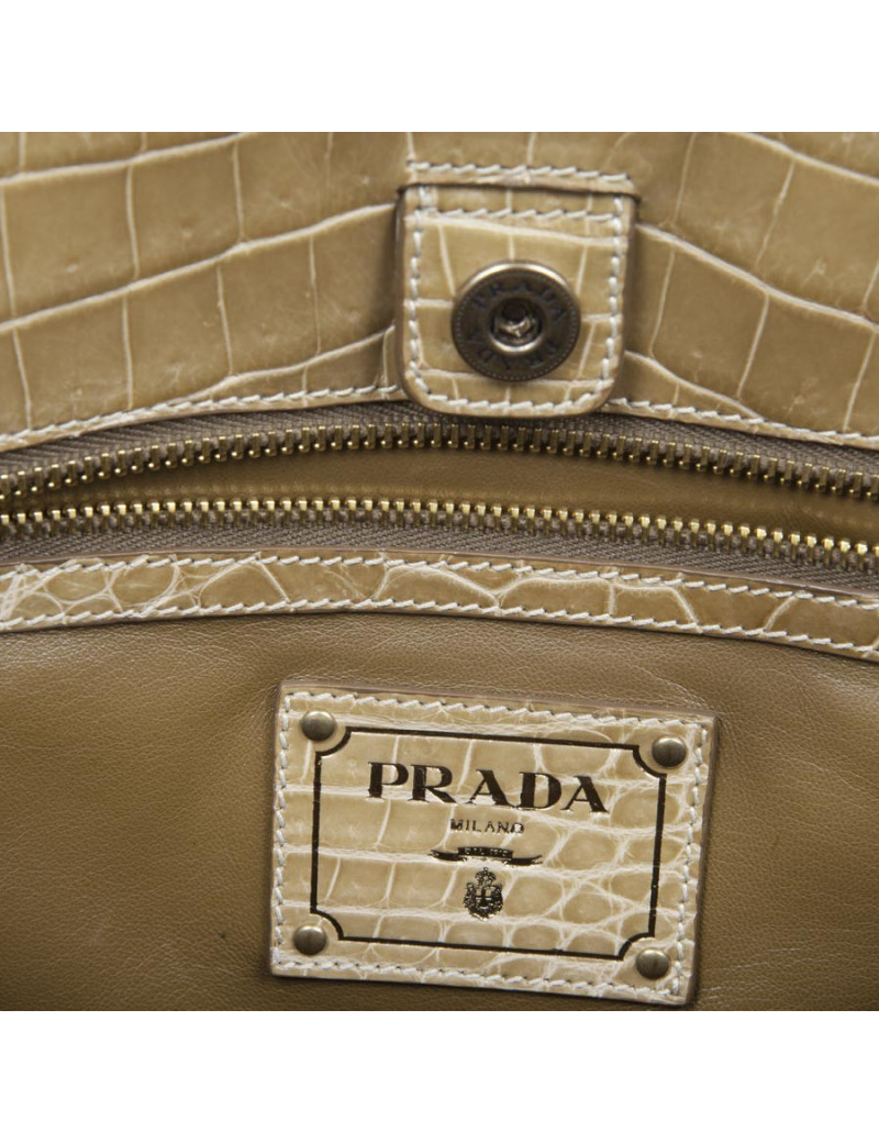 Sac cabas PRADA en crocodile gold