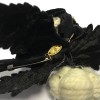 CHANEL brooch in white tweed and black fabric