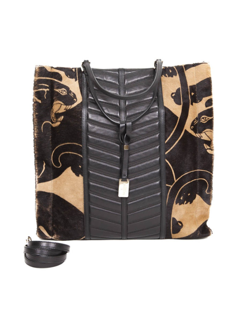 VALENTINO printed Panther shopping bag in goat and lamb leather