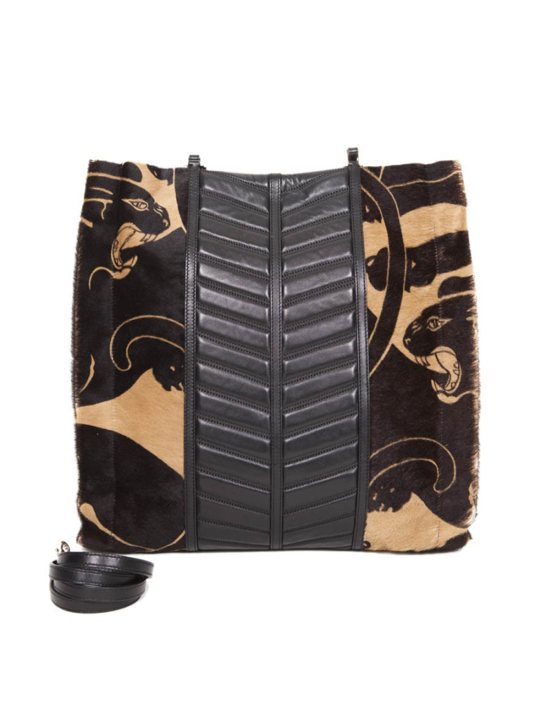 VALENTINO printed Panther shopping bag in goat and lamb leather