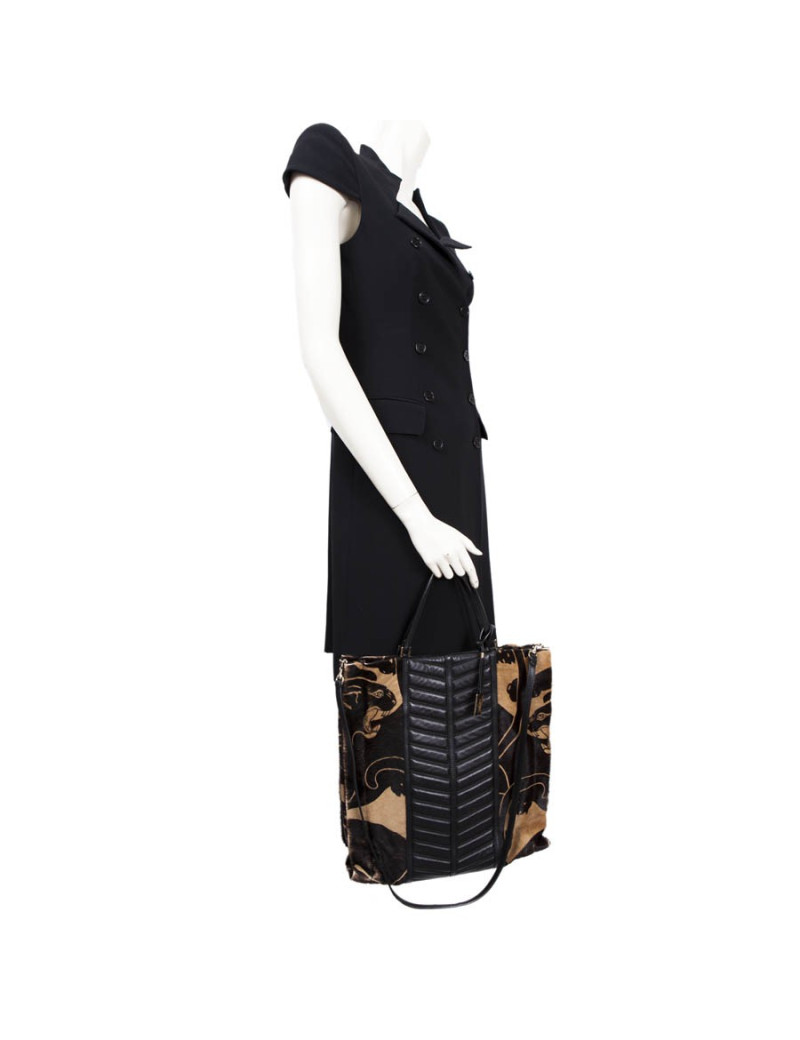 VALENTINO printed Panther shopping bag in goat and lamb leather
