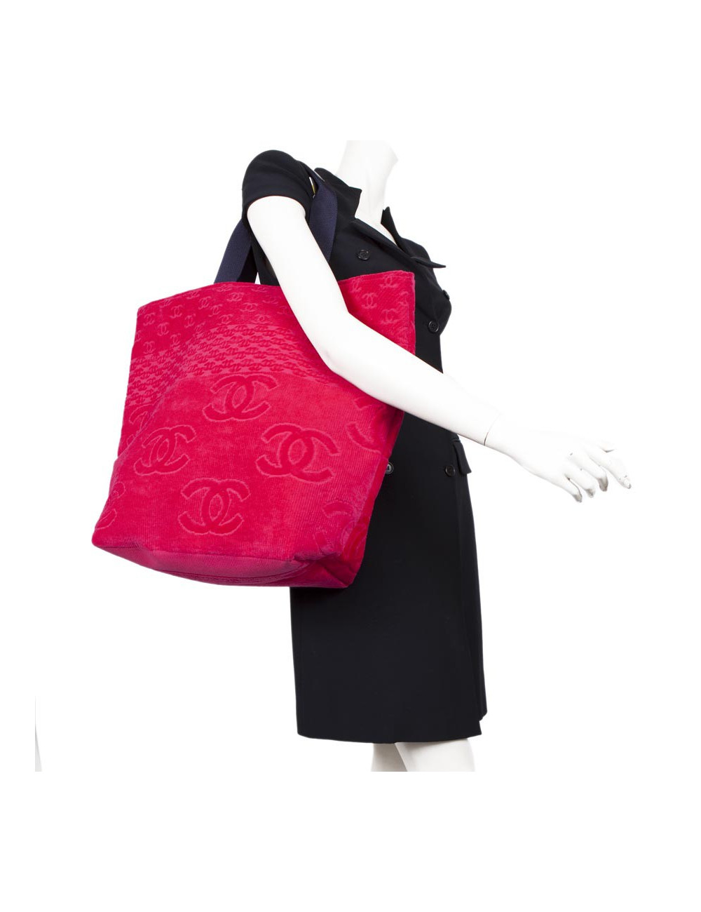CHANEL beach bag and towel sponge fushia