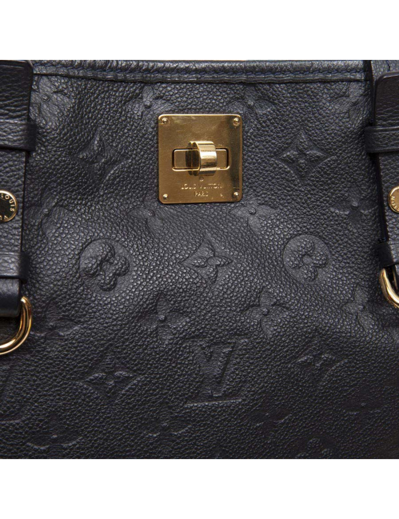 LOUIS VUITTON blue monogram embossed leather bag