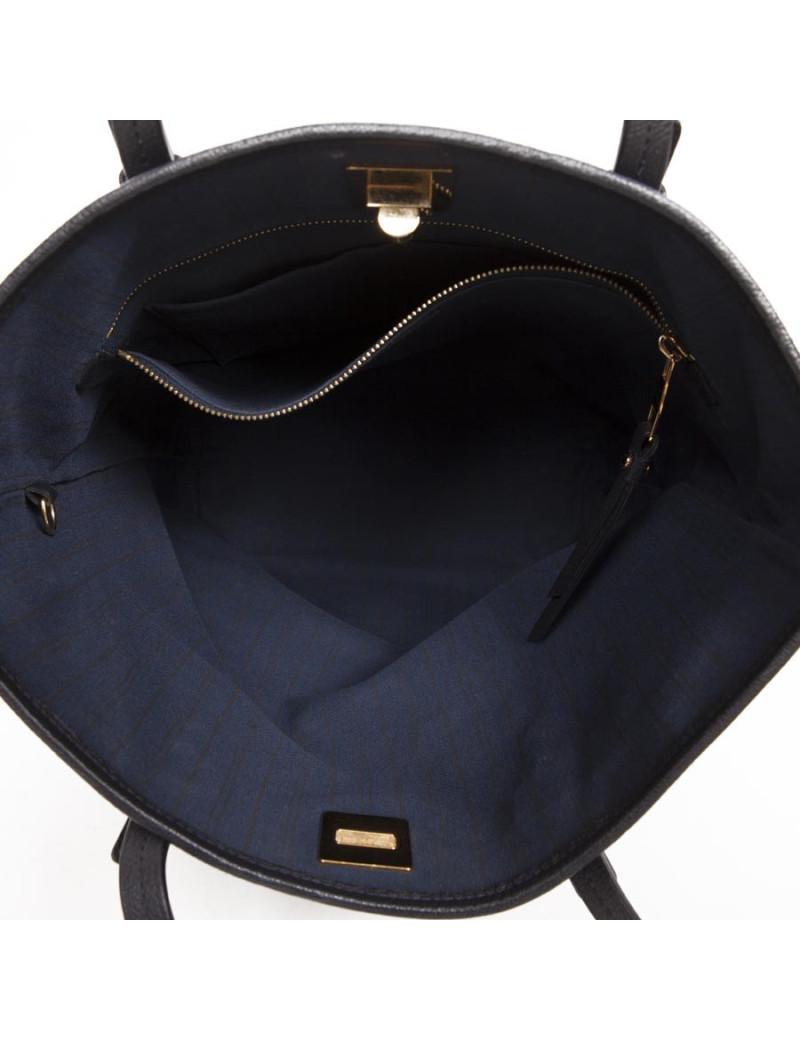 LOUIS VUITTON blue monogram embossed leather bag