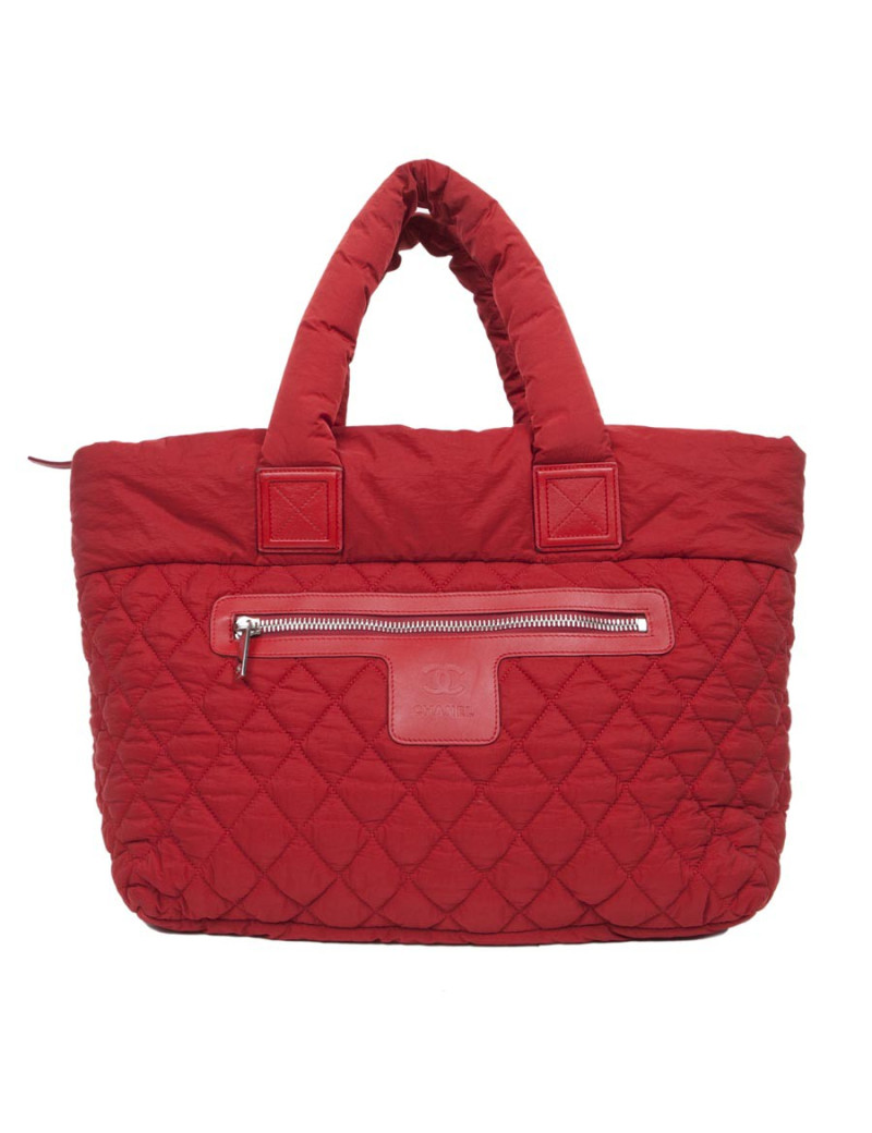 Sac Cocoon CHANEL en toile rouge GM