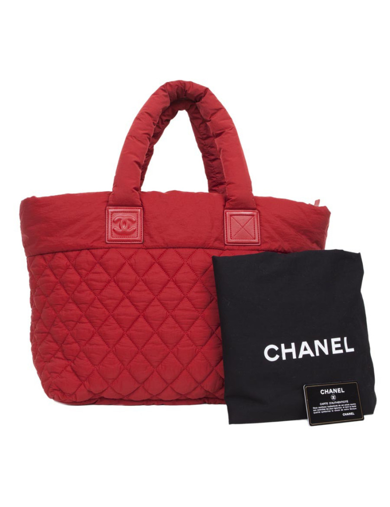 Sac Cocoon CHANEL en toile rouge GM