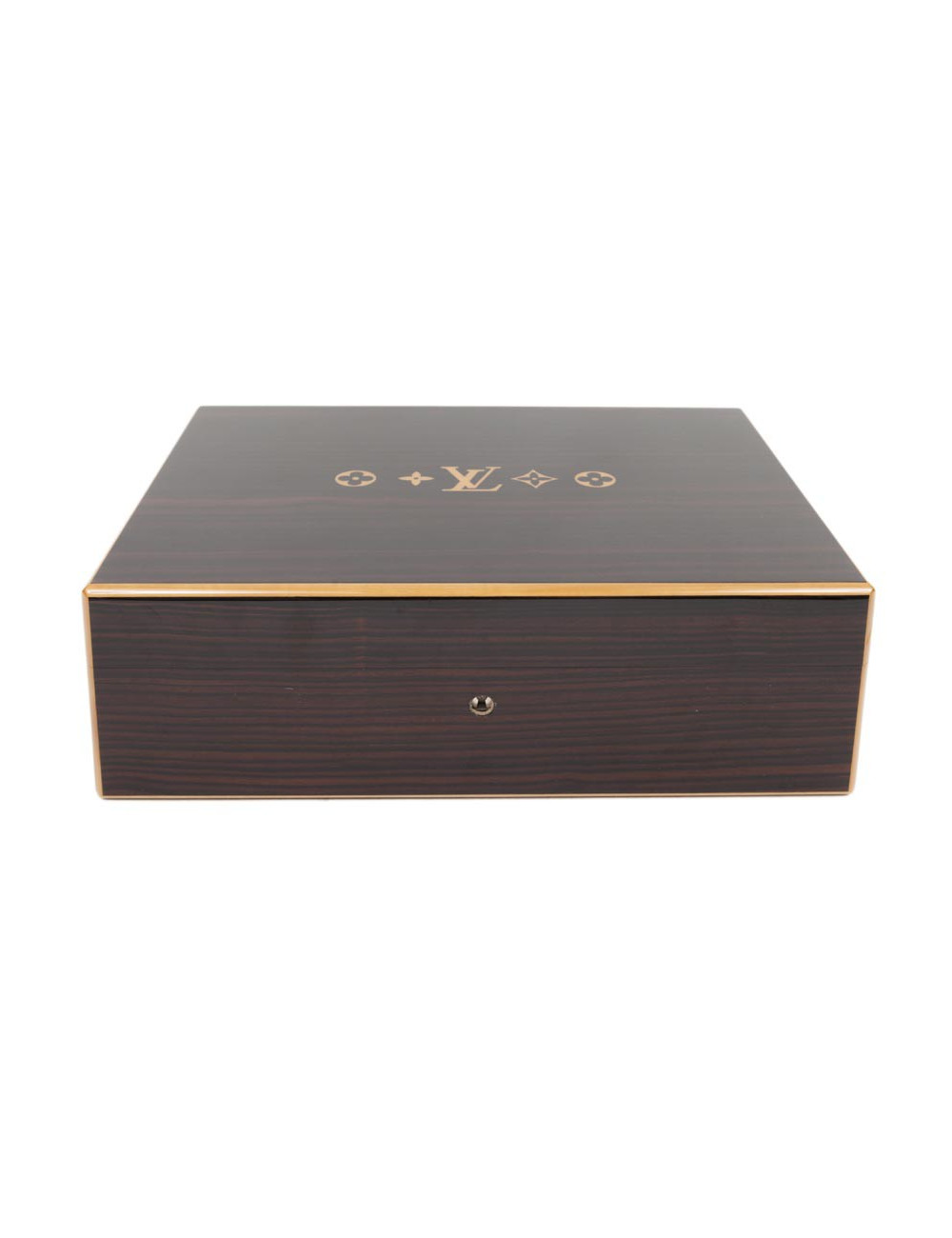 LOUIS VUITTON cigar case in mahogany finish wood ebony