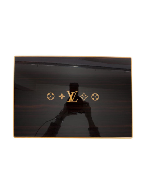LOUIS VUITTON cigar case in mahogany finish wood ebony