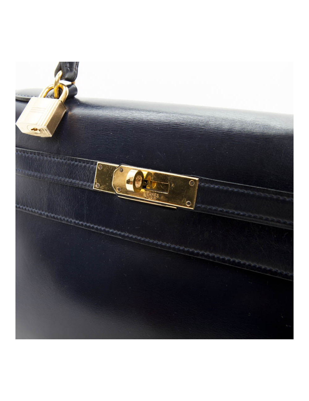Bag Kelly 28 HERMES leather blue box night