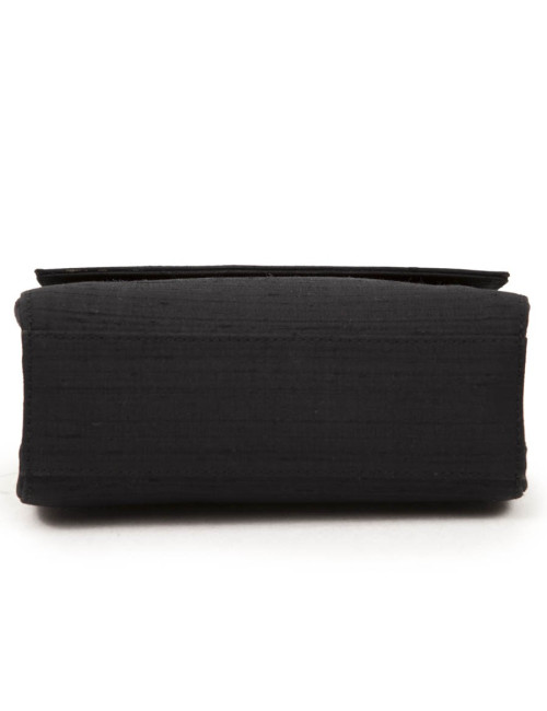 Sac du soir CHRISTIAN DIOR soie sauvage noir