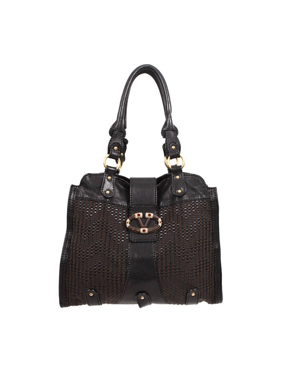 Sav VALENTINO cuir et coton tressé