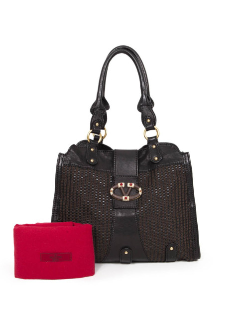 Sav VALENTINO cuir et coton tressé