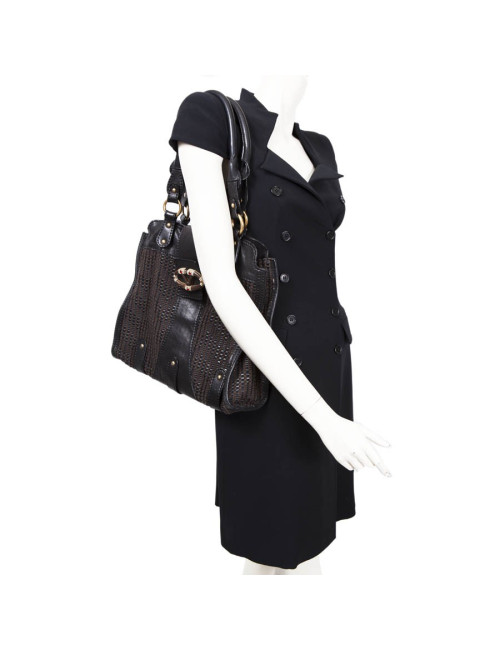 VALENTINO leather bag and braided cotton