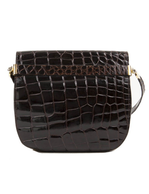 Sac CRHISTIAN DIOR Vintage crocodile marron