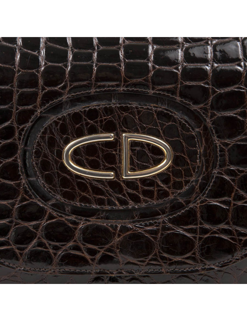 Sac CRHISTIAN DIOR Vintage crocodile marron