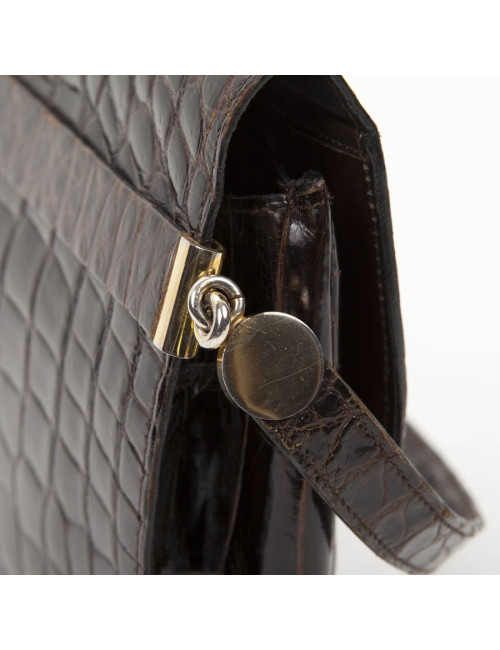 Vintage CHRISTIAN DIOR bag in brown crocodile leather
