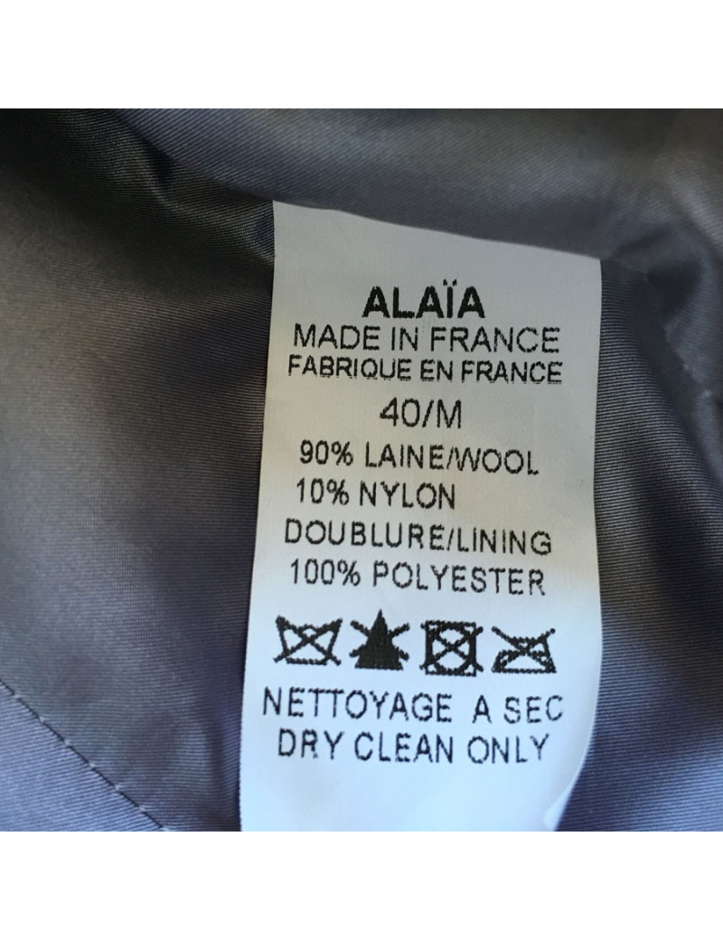 Alaia jacket wool grey T40