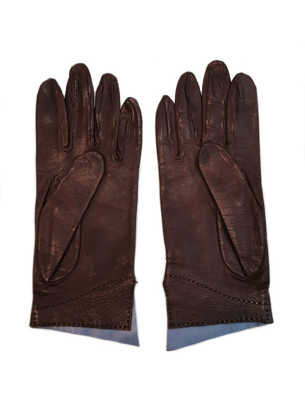 Gants HERMES en cuir d'agneau rouge  2