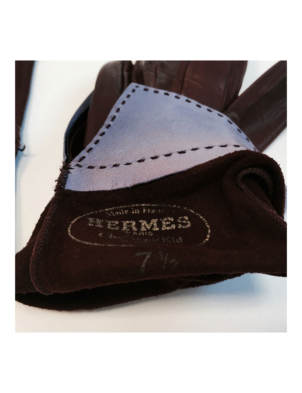 Gants HERMES en cuir d'agneau rouge 