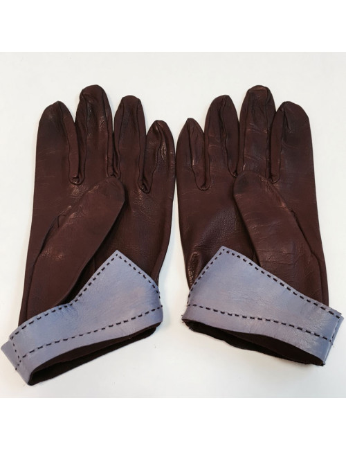 Gants HERMES en cuir d'agneau bordeaux