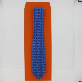 Blue silk HERMES tie