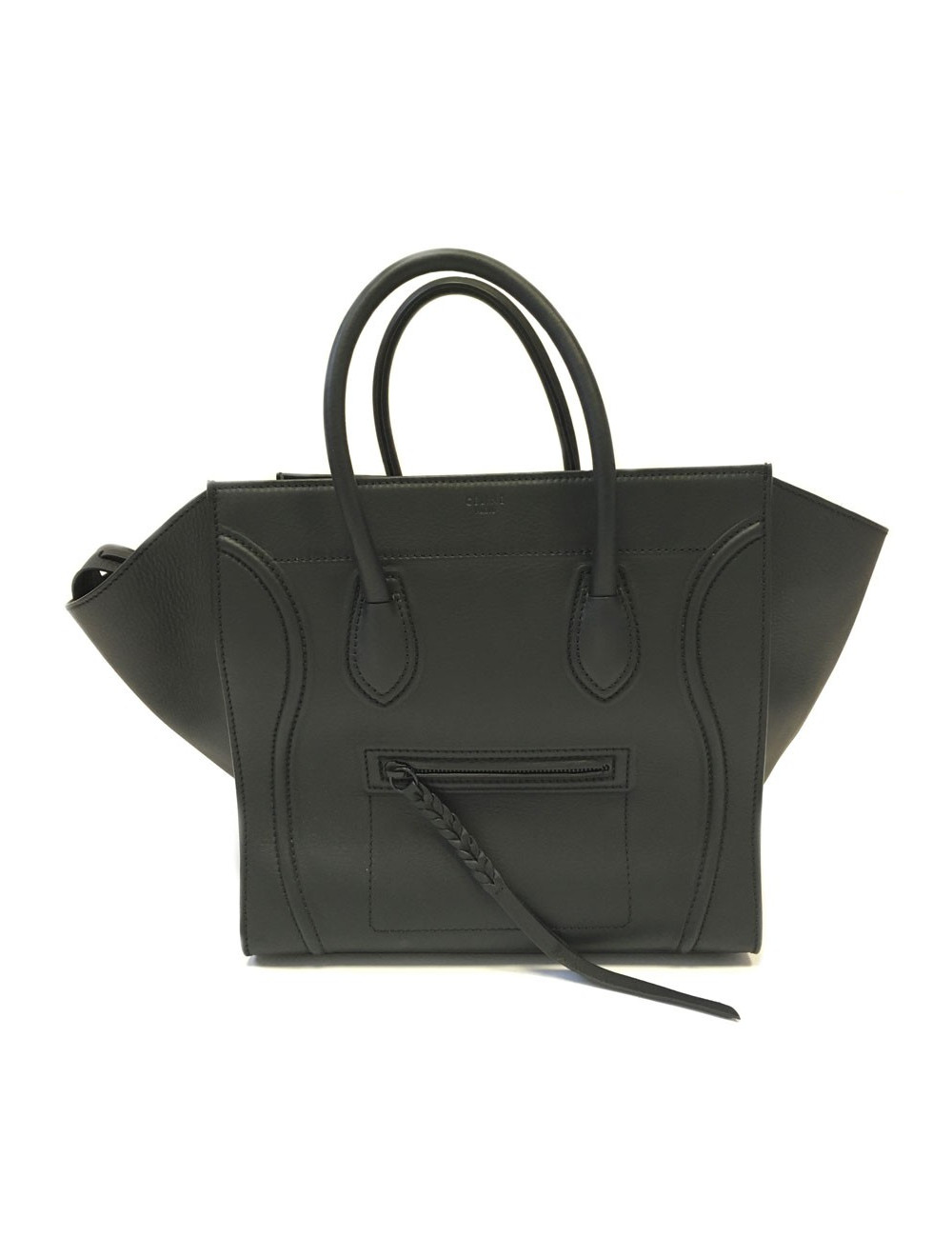 Sac CELINE "Phantom" en cuir noir mat