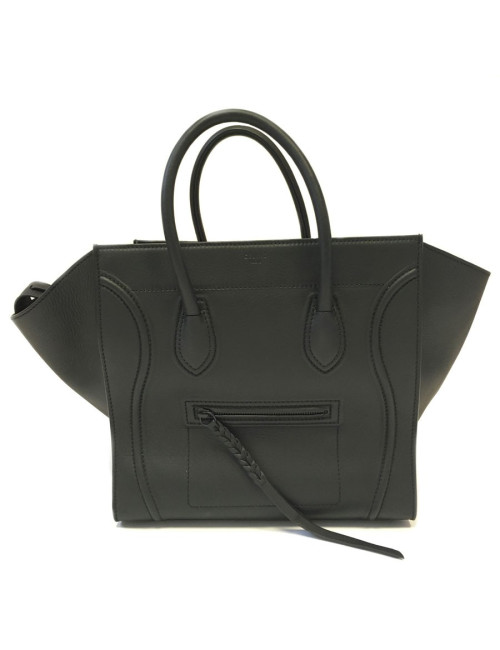 Sac CELINE "Phantom" en cuir noir mat
