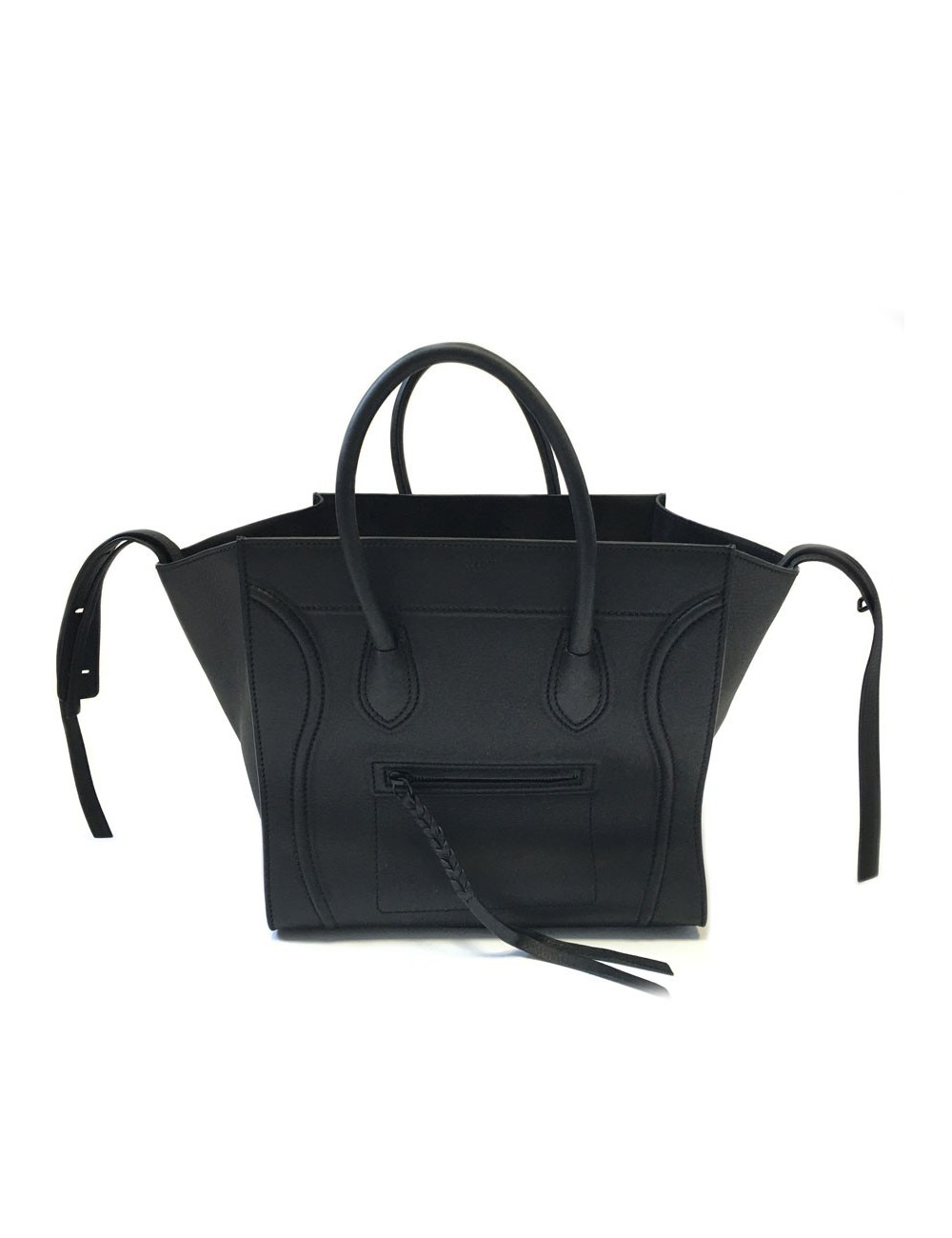Sac CELINE "Phantom" en cuir noir mat