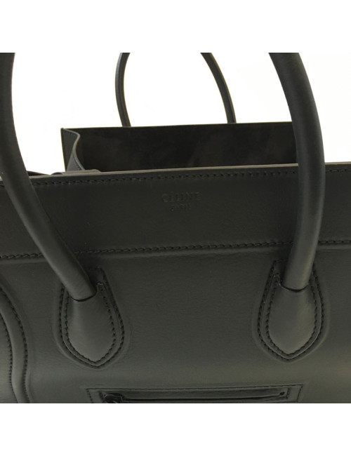 Sac CELINE "Phantom" en cuir noir mat
