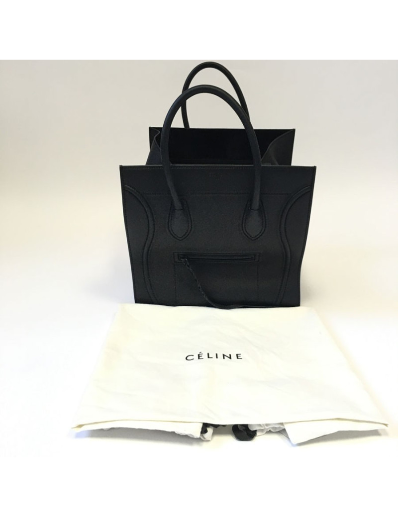 Sac CELINE "Phantom" en cuir noir mat