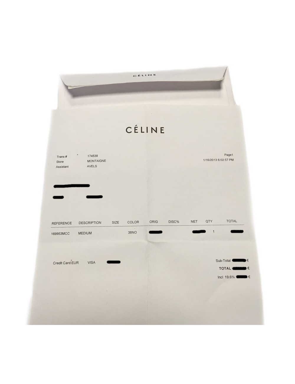 Sac CELINE "Phantom" en cuir noir mat