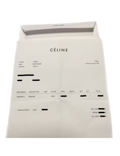 Sac CELINE "Phantom" en cuir noir mat