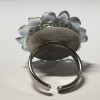 Ring flower CHANEL high resin and blue rhinestones sewing