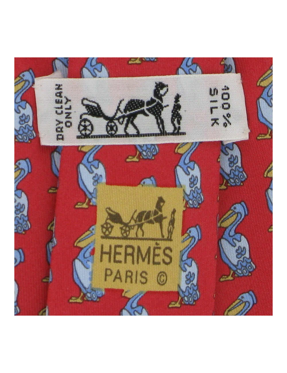 Cravate "oiseaux" HERMES