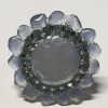 Ring flower CHANEL couture T49 in resin and blue rhinestone flower