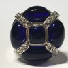Ring CHANEL couture T53 in white rhinestones and blue resin night
