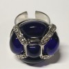 Ring CHANEL couture T53 in white rhinestones and blue resin night