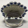Ring CHANEL couture T 52 silver, rhinestone and blue resin