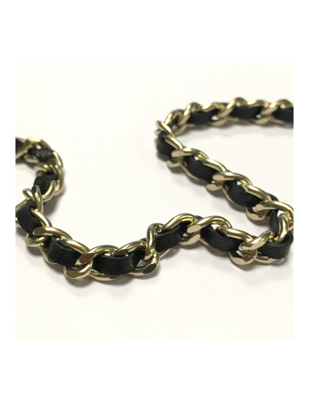 Belt chain and striped black leather CHANEL