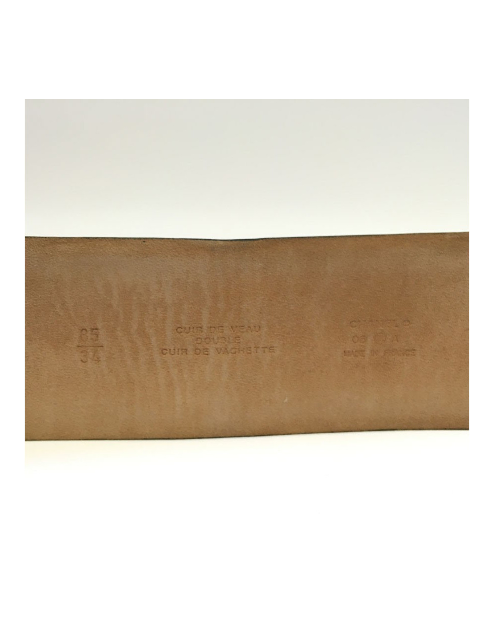 CHANEL black leather belt and buckle CC