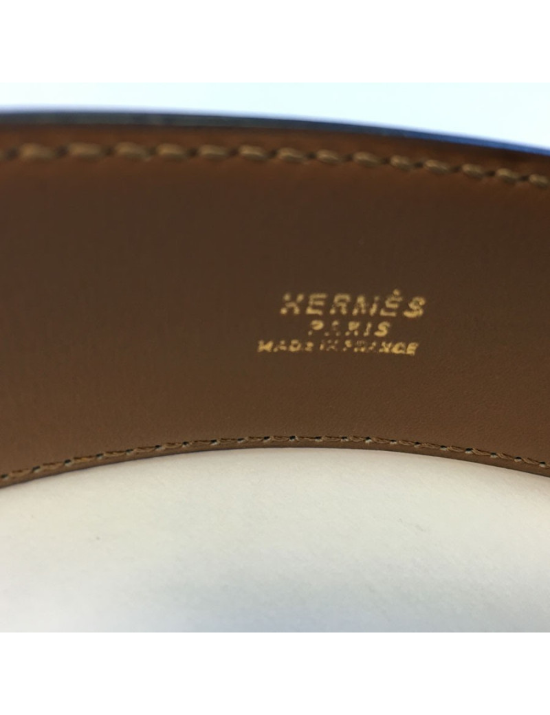 Ceinture HERMES médor en cuir box noir