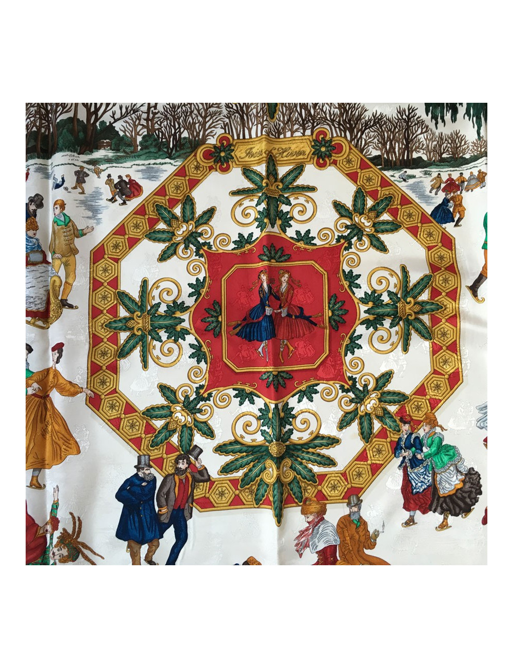 Square "Joys of winter" HERMES silk