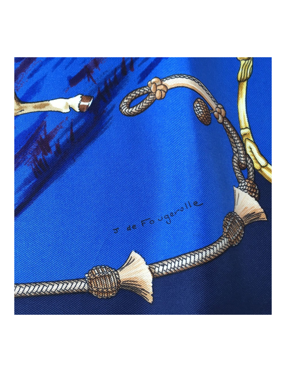 Hermès "Pampa" in night blue silk