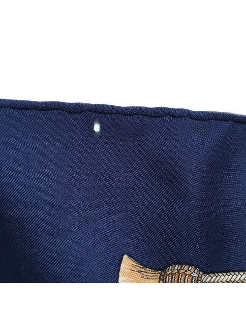 Hermès "Pampa" in night blue silk