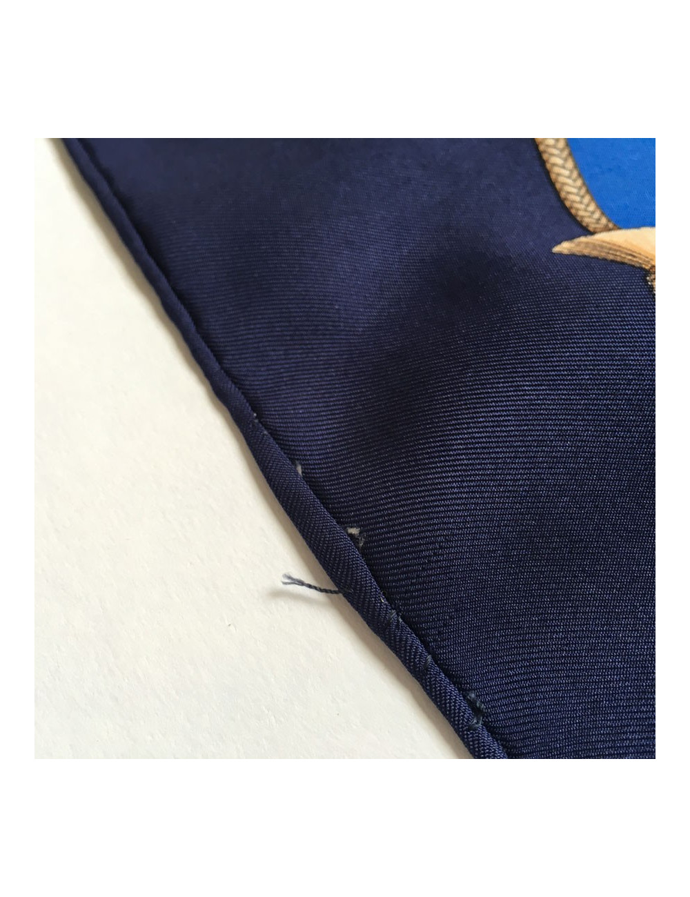 Hermès "Pampa" in night blue silk