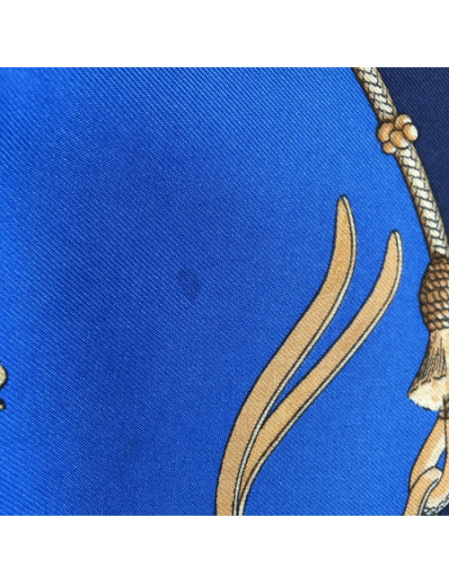 Hermès "Pampa" in night blue silk