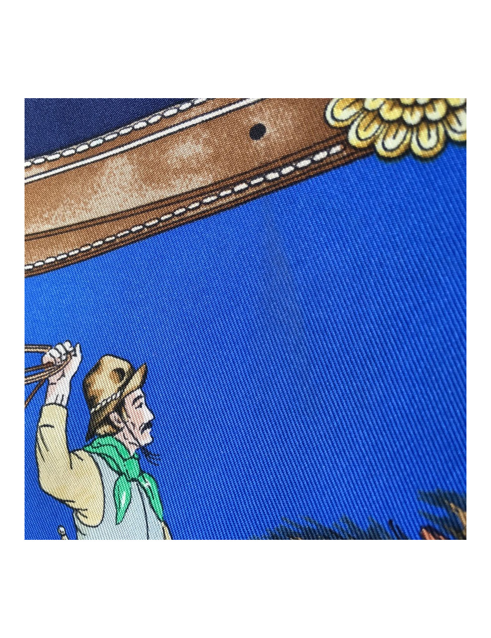 Hermès "Pampa" in night blue silk