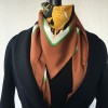 AUCTION Hermès 'Green collar' in Brown silk