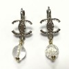 Nails earrings pendants CHANEL CC and transparent Pearl