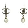 Nails earrings pendants CHANEL CC and transparent Pearl